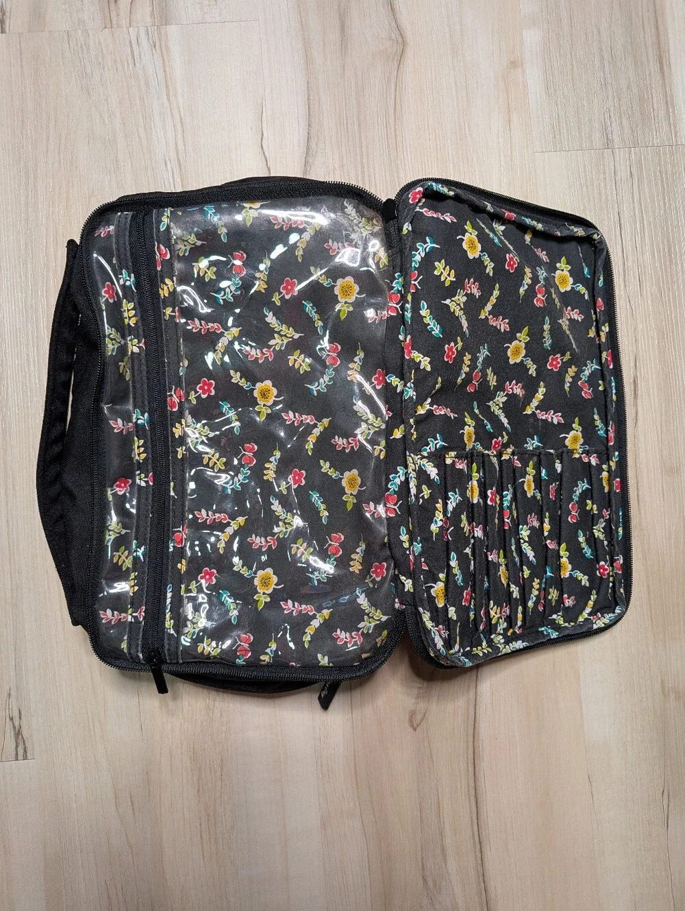 Vera Bradley Black 2 Compartment Makeup Bag